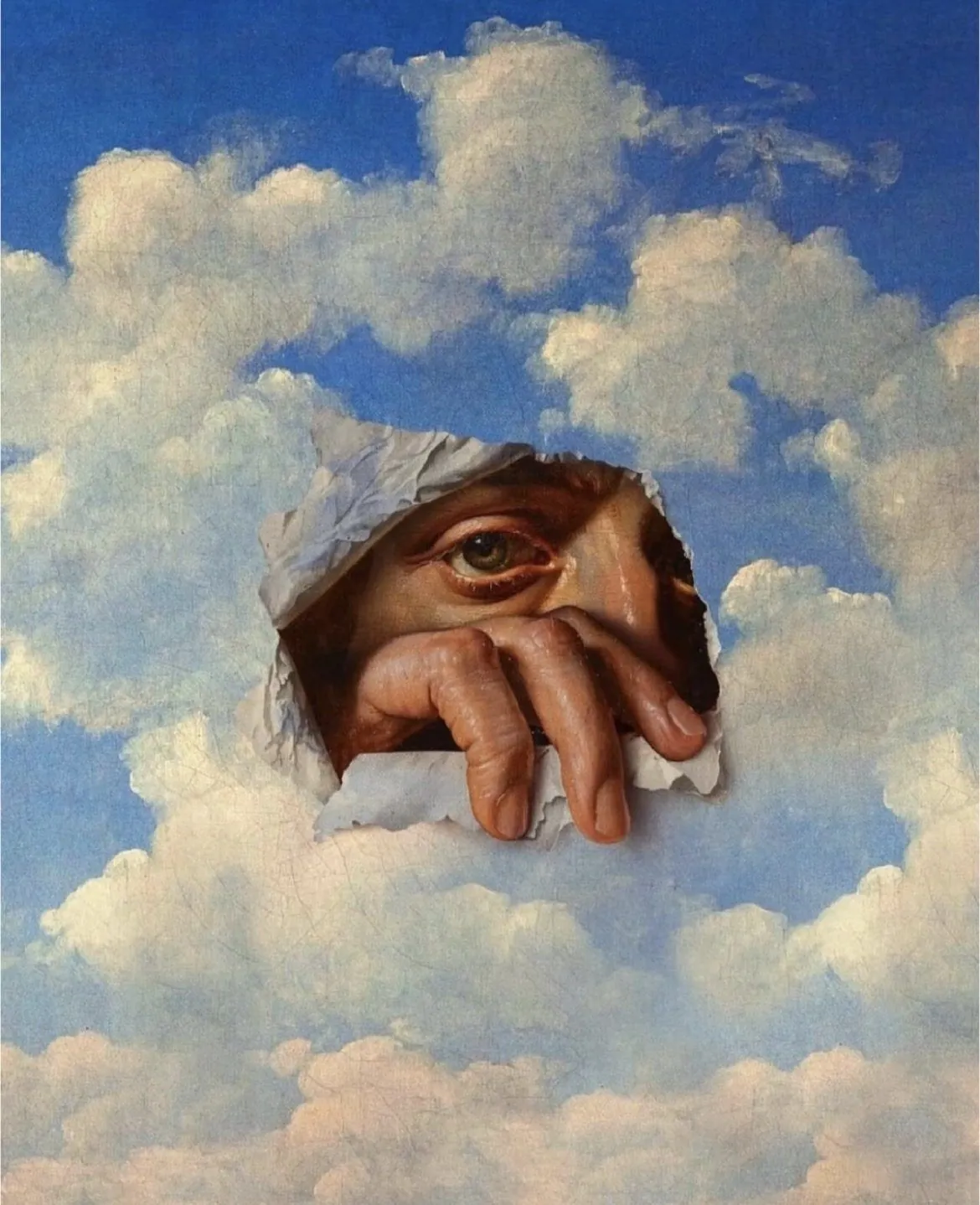 Eye appearing through clouds